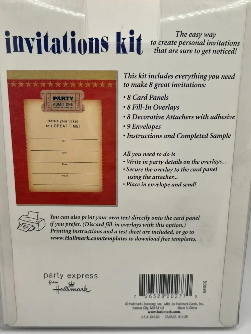 2 Boxes of 8 Vintage Hallmark Party Invitations Celebrate Cocktail Food -printer